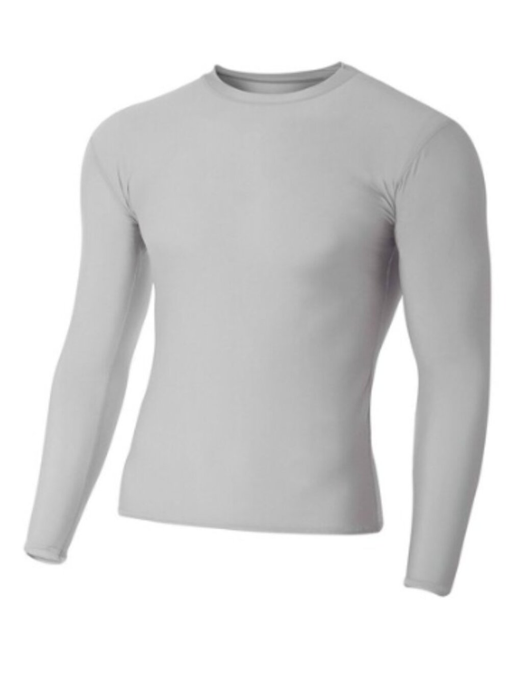 A4 N3133 Long Sleeve Compression Crew - Silver